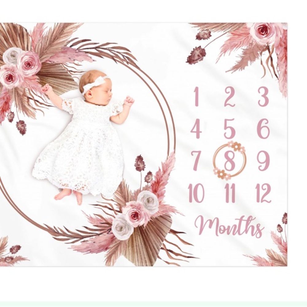Floral Baby Milestone Blanket